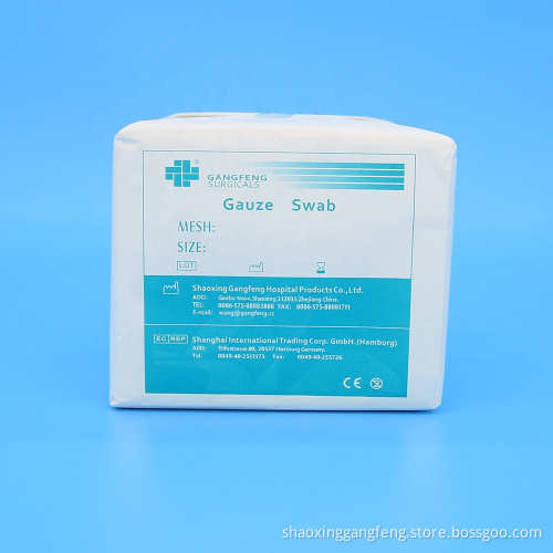 Breathable absorbent 10*10 sterile gauze swab in cotton